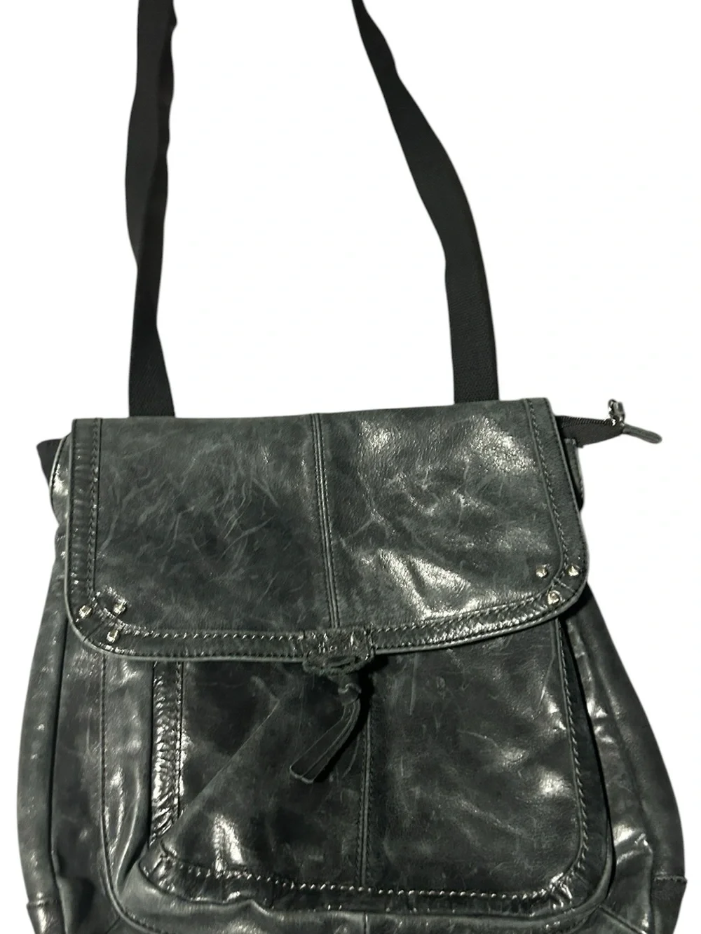 The Sak Black Leather convertible Crossbody Backpack
